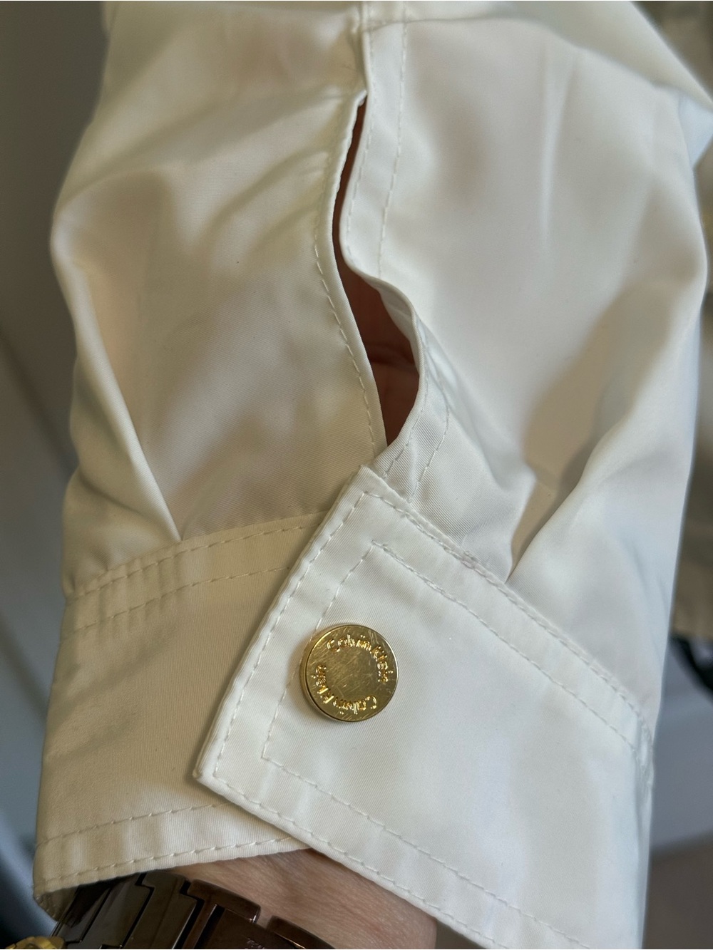 Calvin Klein White Utility Jacket with Gold-Tone Hardware - Picture 6 of 12